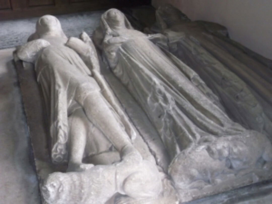 Fig 11 Effigies of Sir John de Meriet his two wives Combe Florey Church