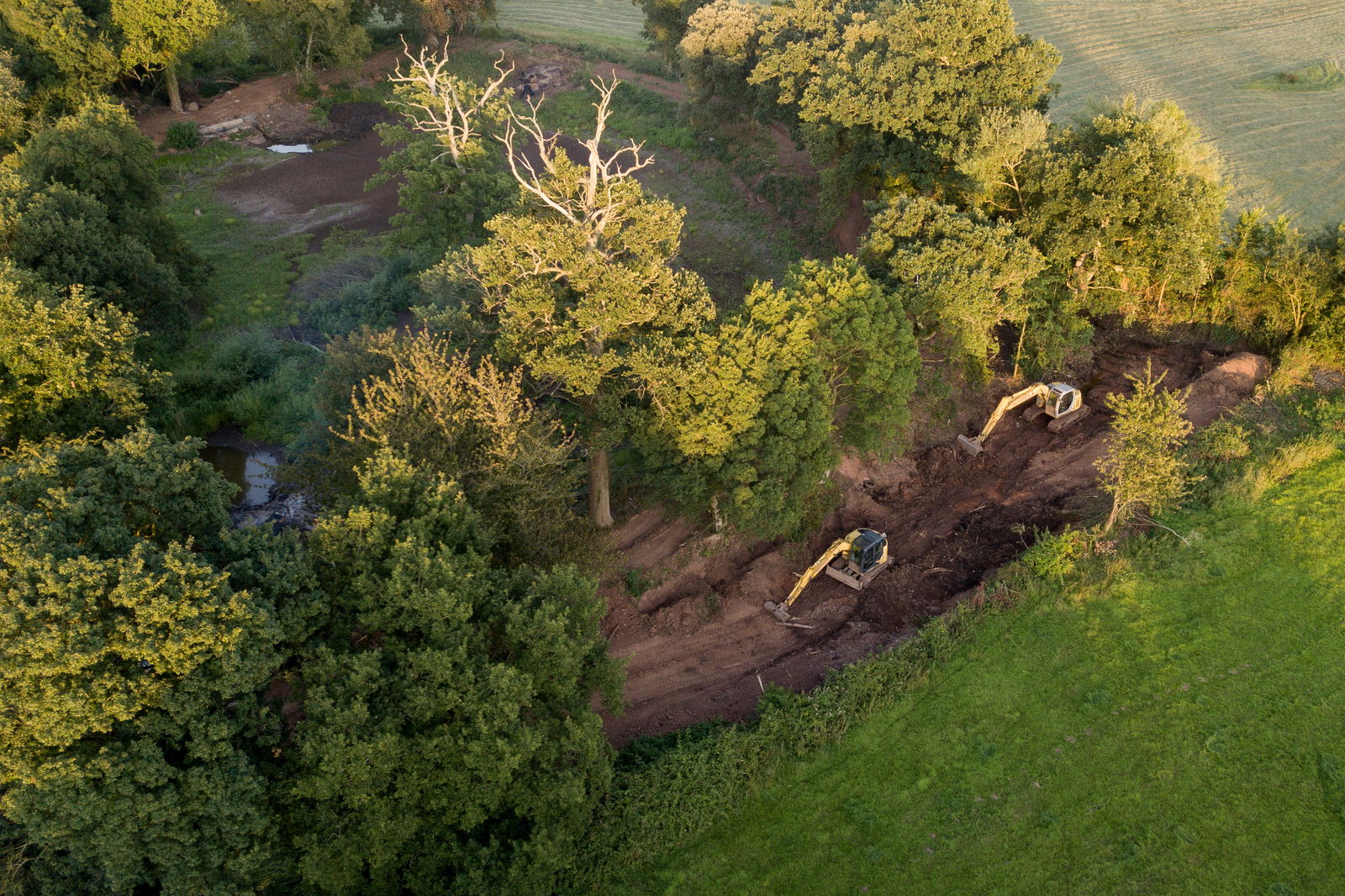 Restoration work taking place on the Water Garden. Photo: Pawel Porowski